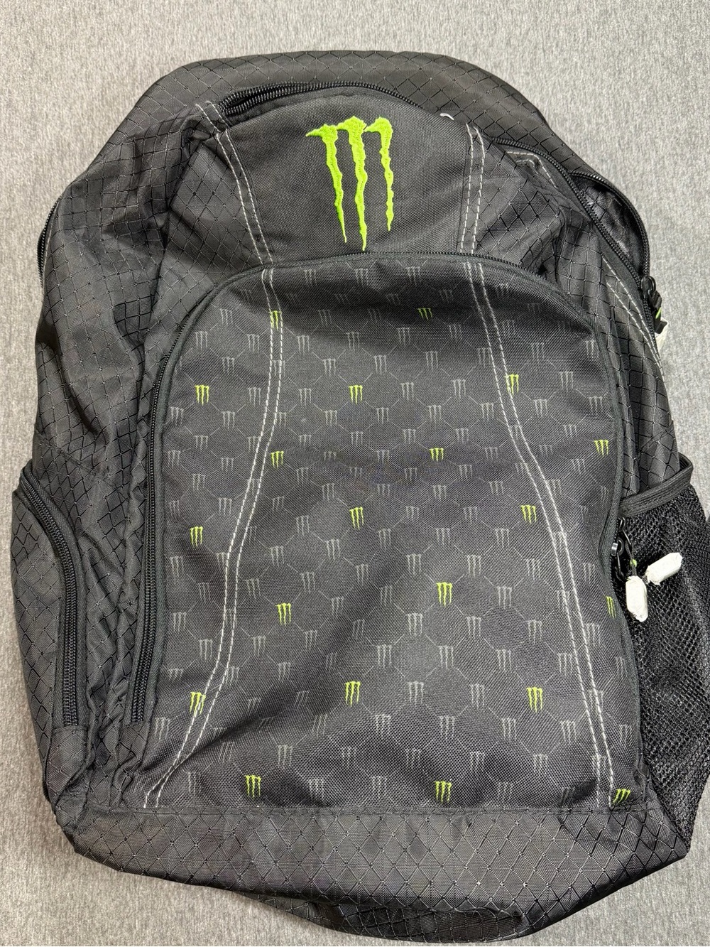 Monster Energy Black Backpack Green Claw Logo Laptop Compartment New w/o Tags
